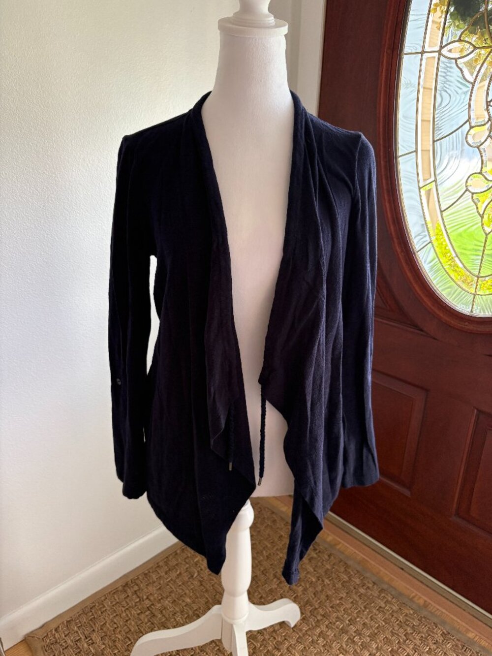 Talbots Women's Cardigan Long Sleeve Navy Open Front